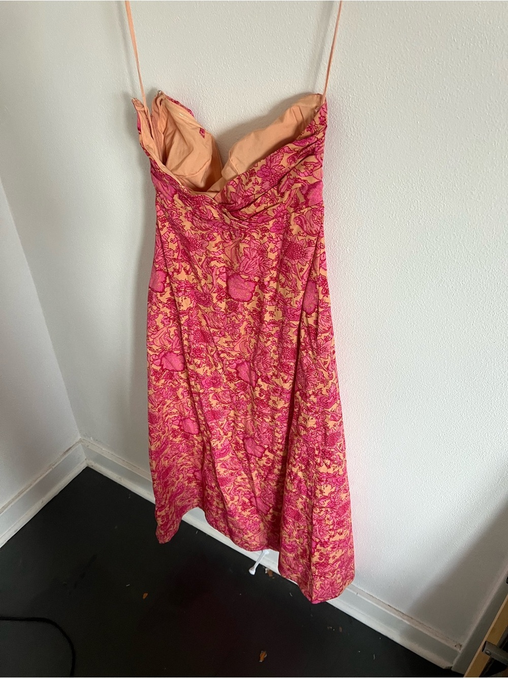 Free People Ruby's Sweetheart Berry Floral Midi Dress, size 2 - Picture 6 of 6